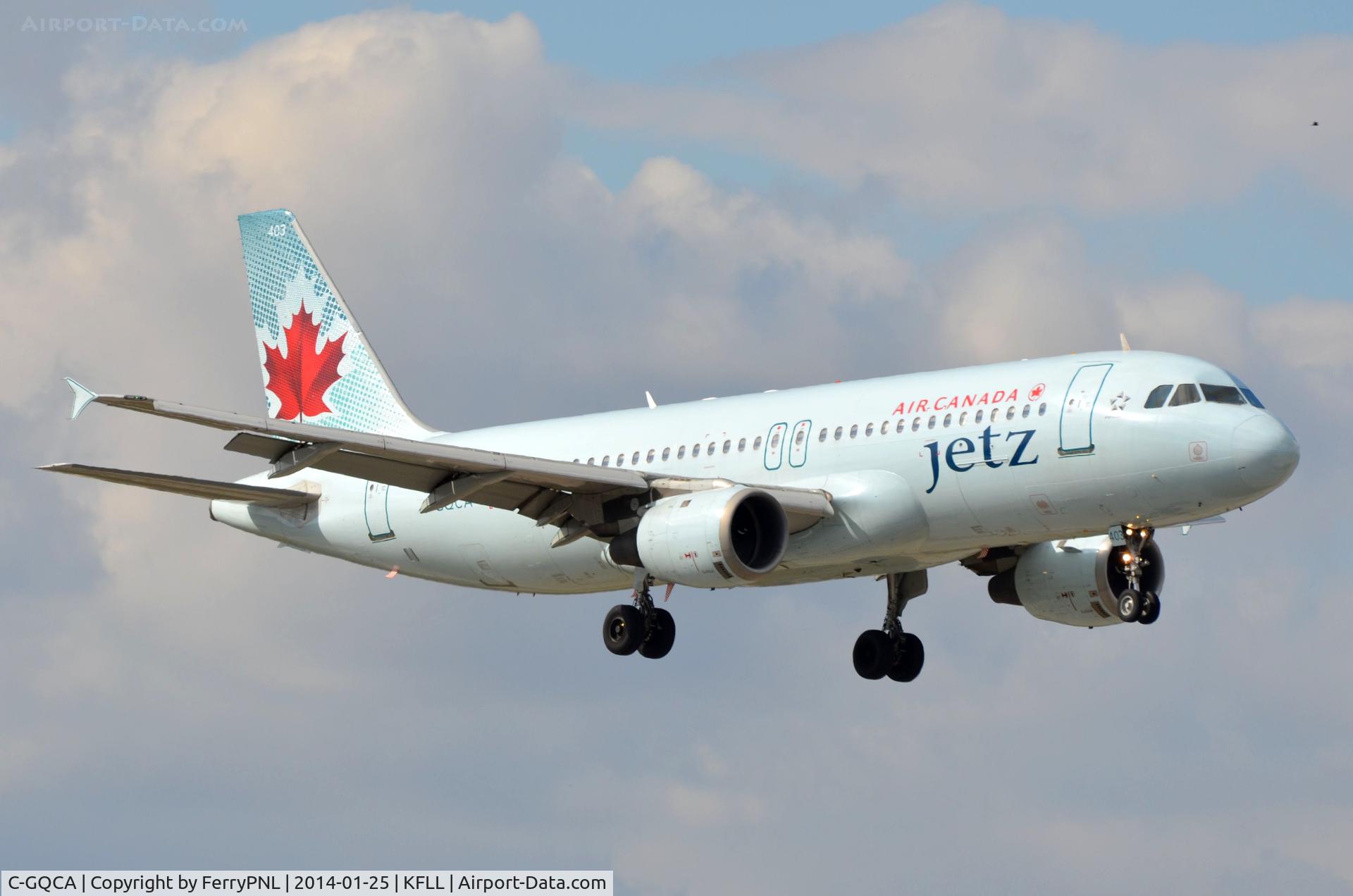 C-GQCA, 1991 Airbus A320-211 C/N 210, AC Jetz A320 arriving in FLL