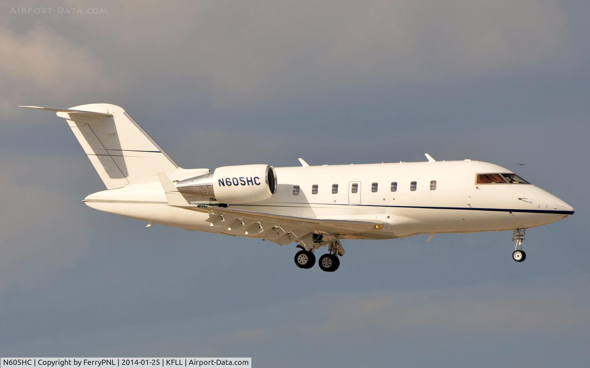 N605HC, 2007 Bombardier Challenger 605 (CL-600-2B16) C/N 5720, CFS Air/HCC Insurrance CL605 arriving in FLL
