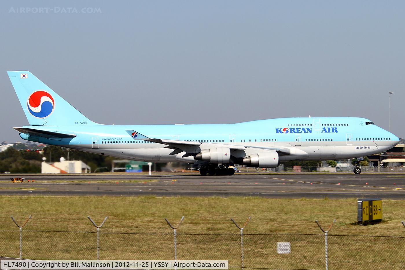 HL7490, 1994 Boeing 747-4B5 C/N 27177, taxiing from 34L