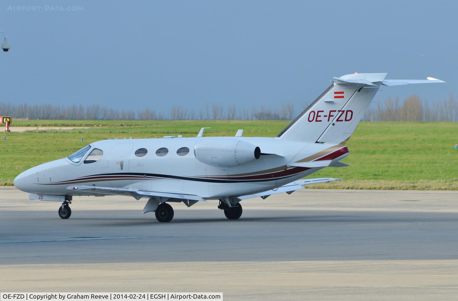 OE-FZD, 2009 Cessna 510 Citation Mustang Citation Mustang C/N 510-0216, Parked at Norwich.