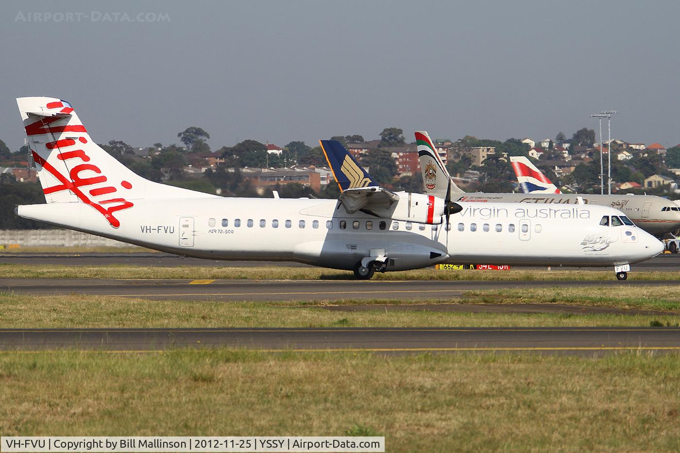 VH-FVU, 2011 ATR 72-500 C/N 978, taxiing from 16L