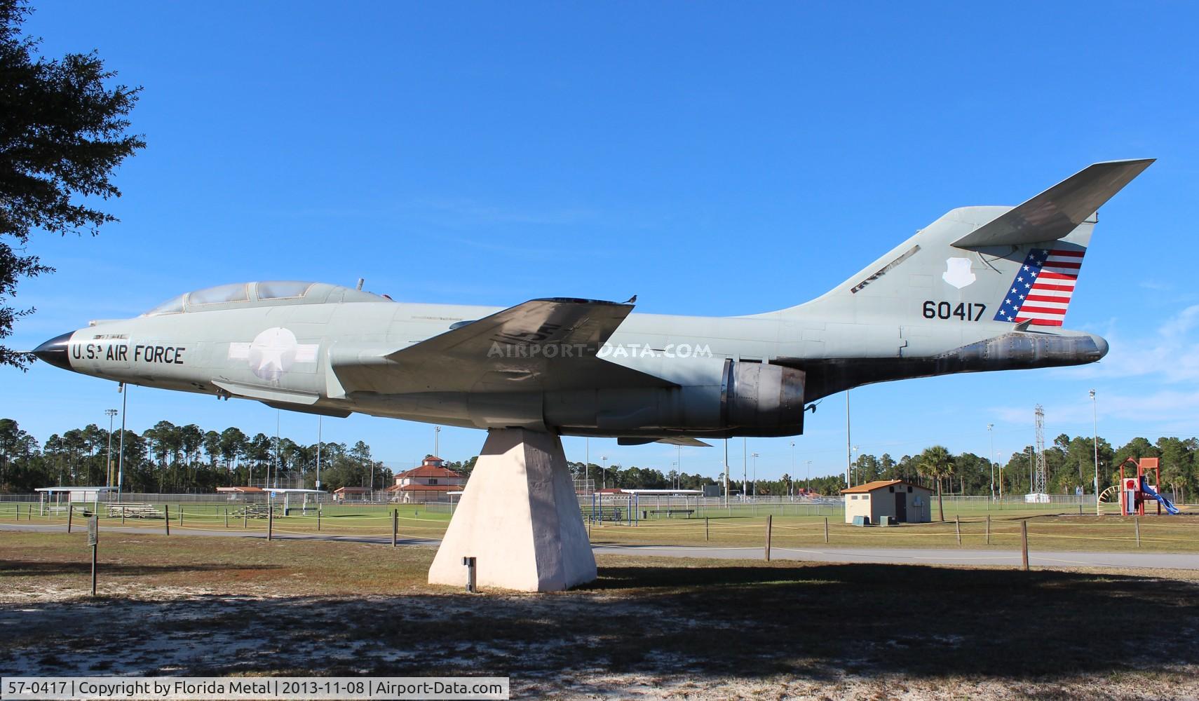 57-0417, 1957 McDonnell F-101B Voodoo C/N 595, F-101B Voodoo at a ballpark in Calloway Florida