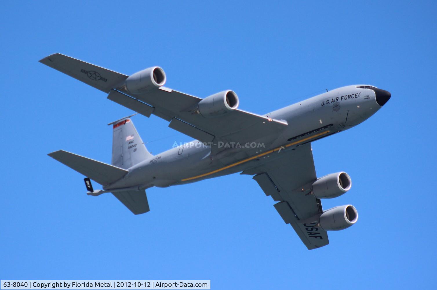 63-8040, 1963 Boeing KC-135R Stratotanker C/N 18657, KC-135R flying over Daytona Beach