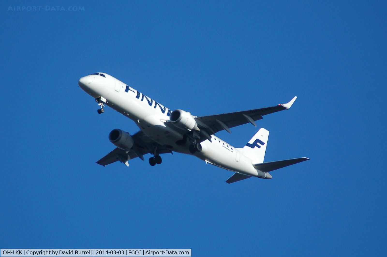 OH-LKK, 2007 Embraer 190LR (ERJ-190-100LR) C/N 19000127, Finnair Embraer ERJ-190-100LR OH-LKK on approach to Manchester Airport.