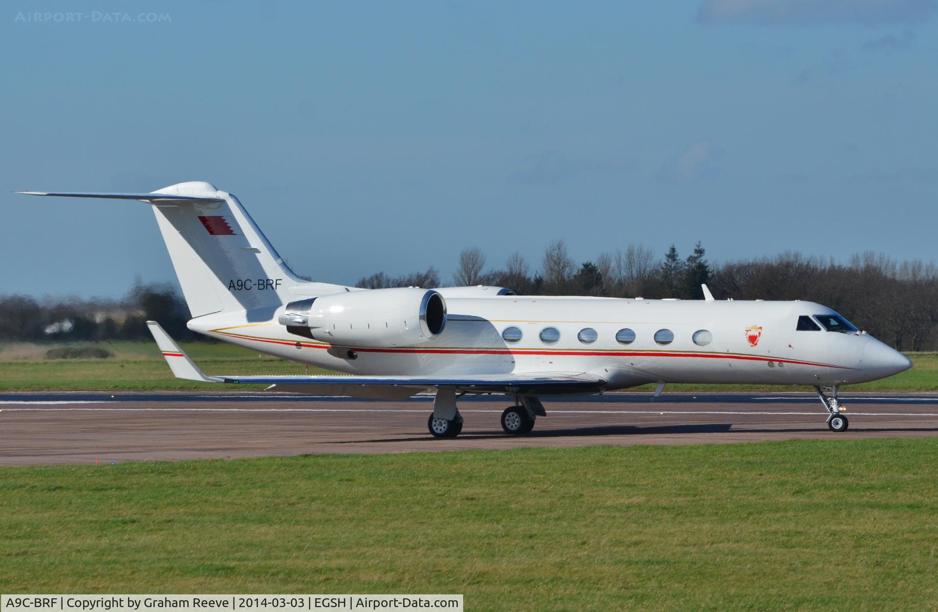 A9C-BRF, 1998 Gulfstream Aerospace Gulfstream IVSP C/N 1353, About to depart.