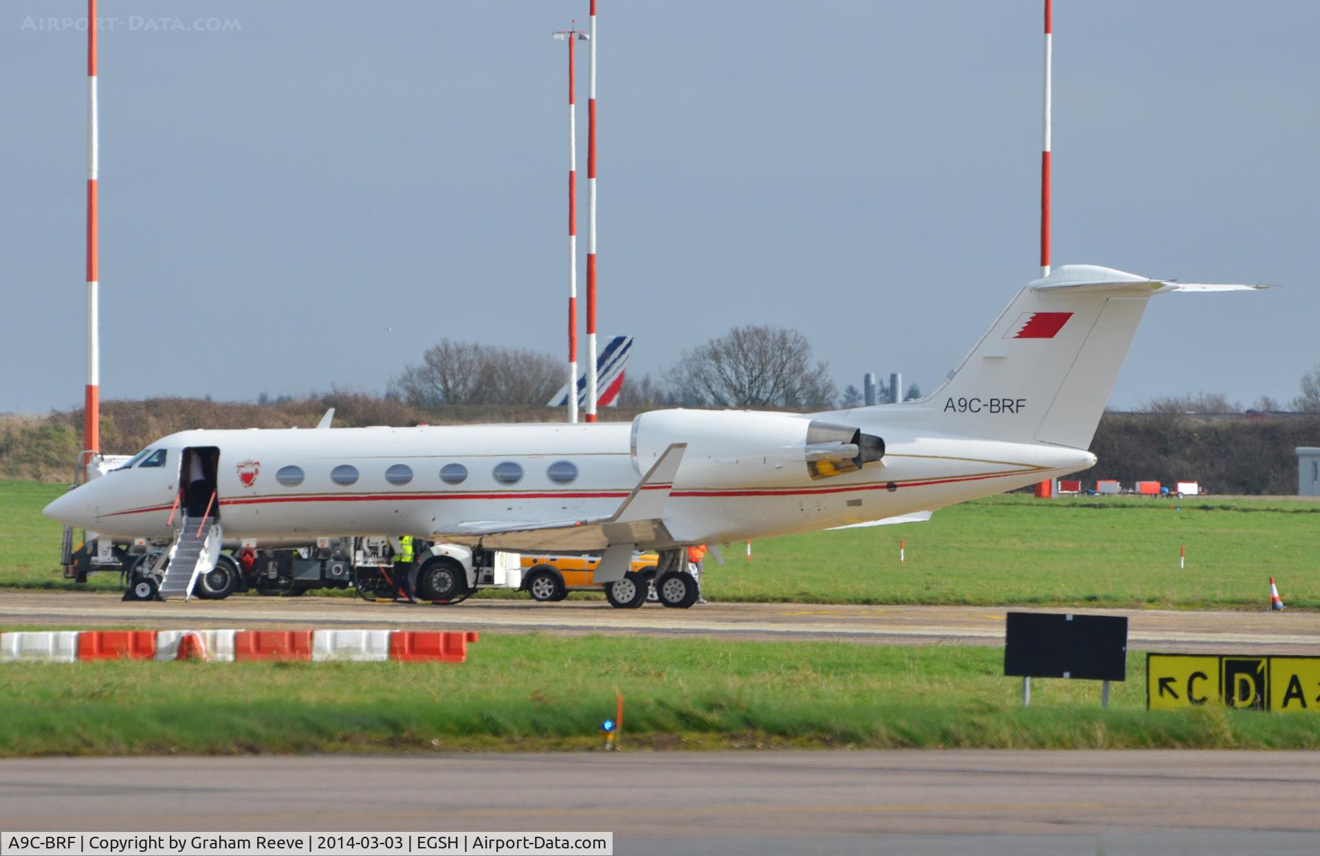 A9C-BRF, 1998 Gulfstream Aerospace Gulfstream IVSP C/N 1353, Parked at Norwich.