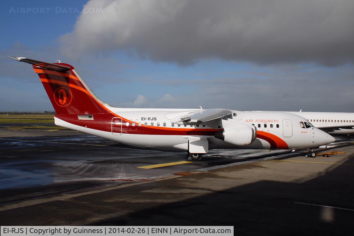EI-RJS, 2000 British Aerospace Avro 146-RJ85A C/N E2365, Cityjet RJ-85 rolled out after painting in the colours of Air Annobón