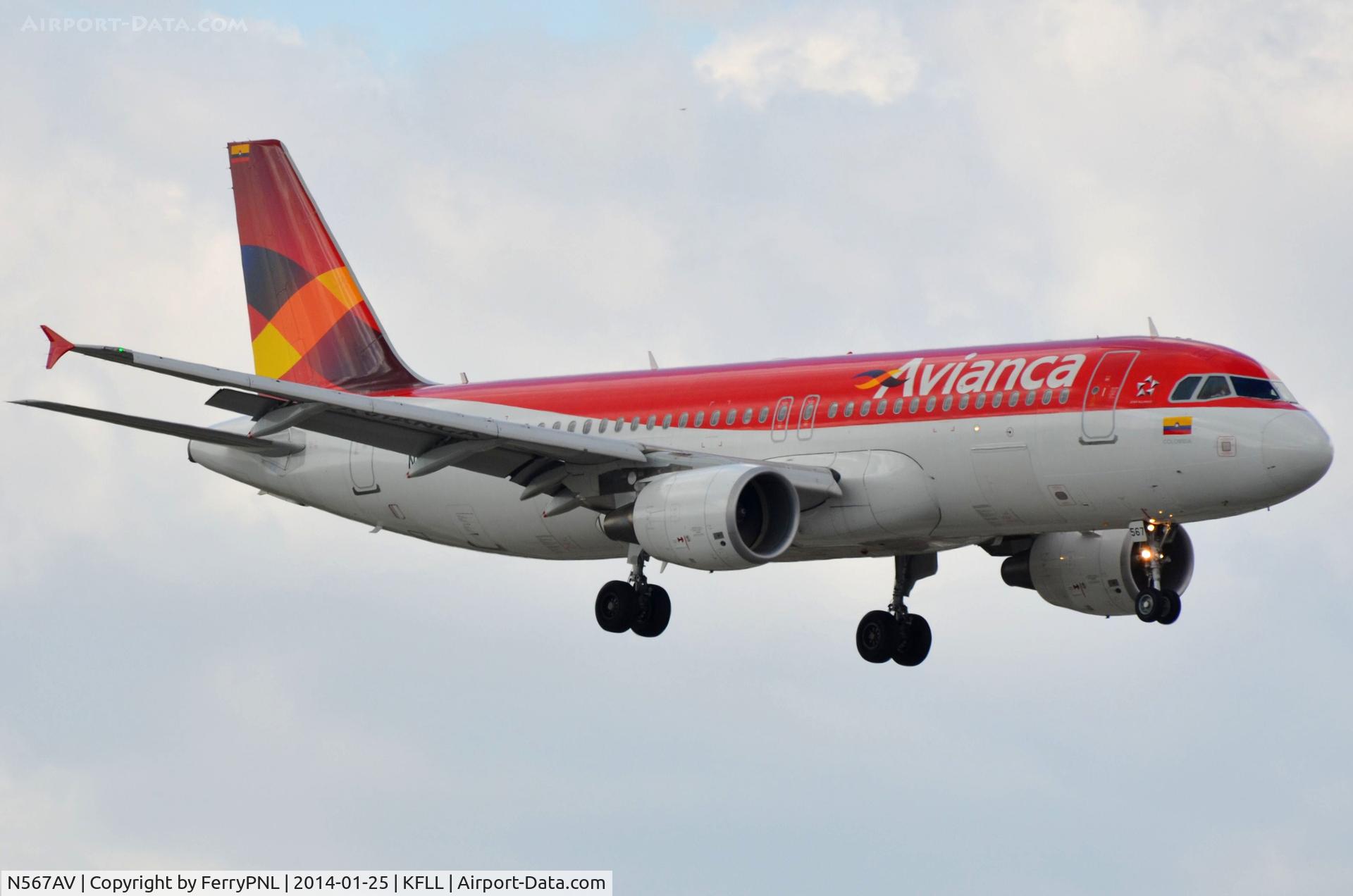 N567AV, 2011 Airbus A320-214 C/N 4567, Avianca A320 on its daily FLL run.