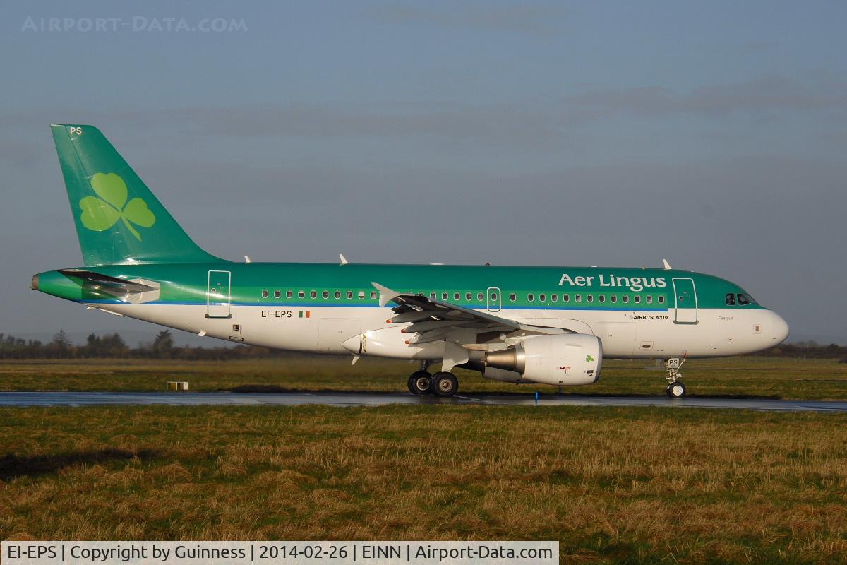 EI-EPS, 2008 Airbus A319-111 C/N 3377, taxies out for departure to London Heathrow