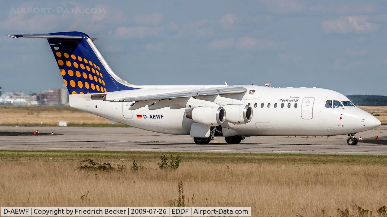 D-AEWF, 1991 British Aerospace BAe.146-200 C/N E2184, departure via RW18W