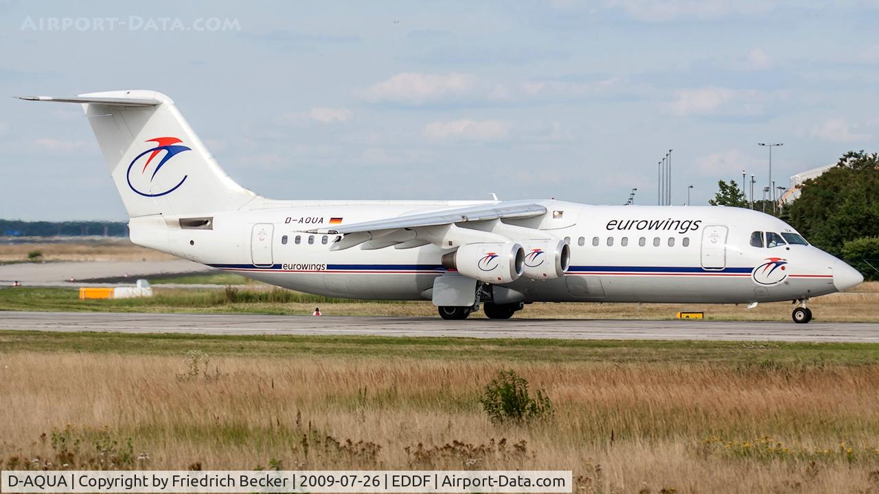 D-AQUA, 1988 British Aerospace BAe.146-300A C/N E3118, departure via RW18W