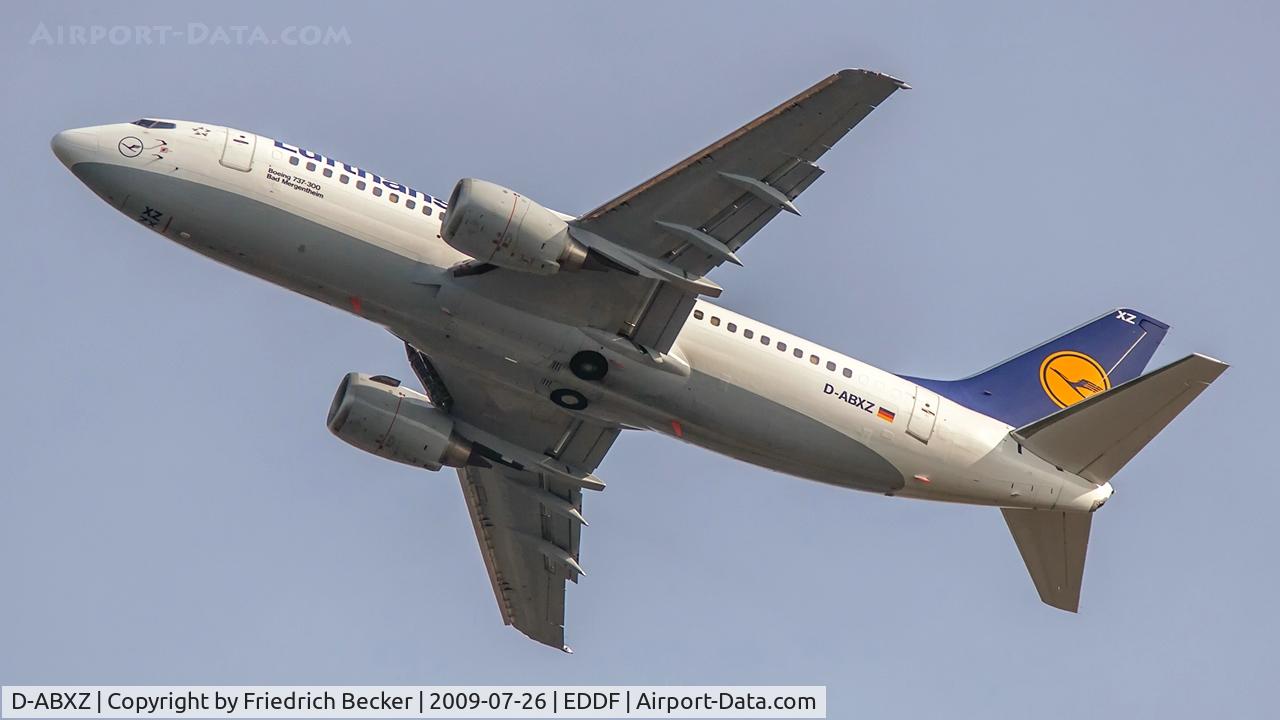 D-ABXZ, 1990 Boeing 737-330 C/N 24564, departure via RW25L
