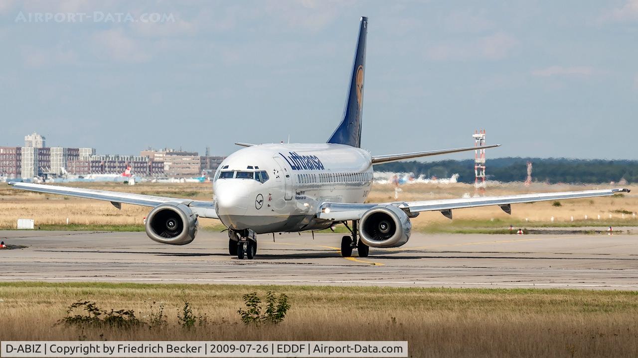D-ABIZ, 1991 Boeing 737-530 C/N 25244, line up for departure via RW18W
