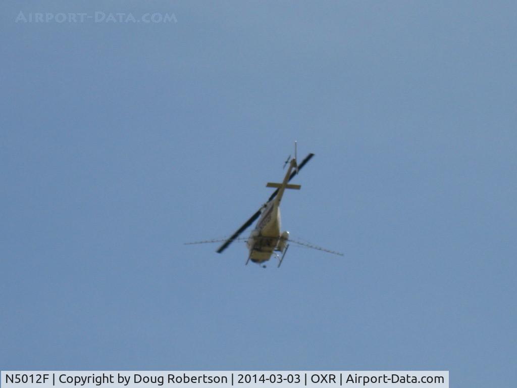 N5012F, 1978 Bell 206B-3 JetRanger III, C/N 2559, 1978 Bell 206B-3 JetRanger III, one Allison 250-C20B turboshaft 420 shp, of Aspen Helicopters based OXR, max takeoff external load 3,350 lbs. Restricted class. Departure for crop-dusting job