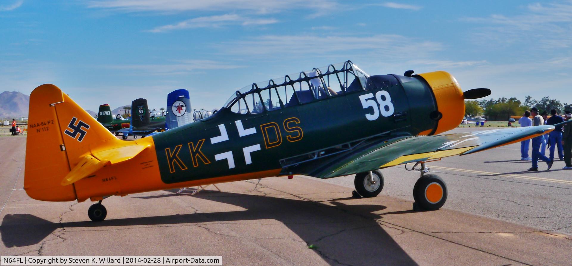 N64FL, North American NA-64 C/N 64-2207, N64FL (58)  1940 N. American NA-64

Taken at the Cactus Fly In At Casa Grande, Arizona on 2-28-'14