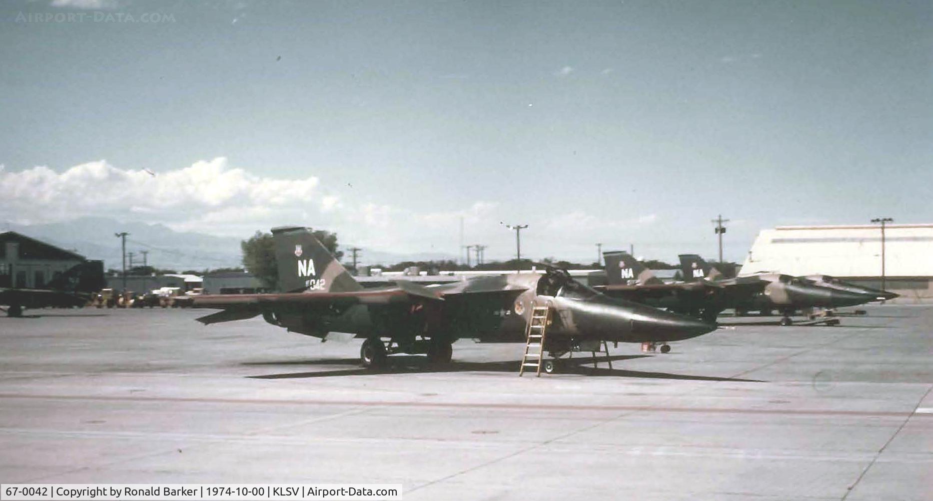 67-0042, General Dynamics EF-111A Raven C/N EF-26, F-111A on the ramp Nellis prior to conversion to EF-111A