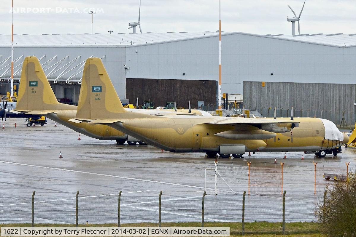 1622, 1990 Lockheed C-130H Hercules C/N 382-5212, Royal Saudi Air Force Hercules , 1622 and 1624 on the ramp at East Midlands Airport