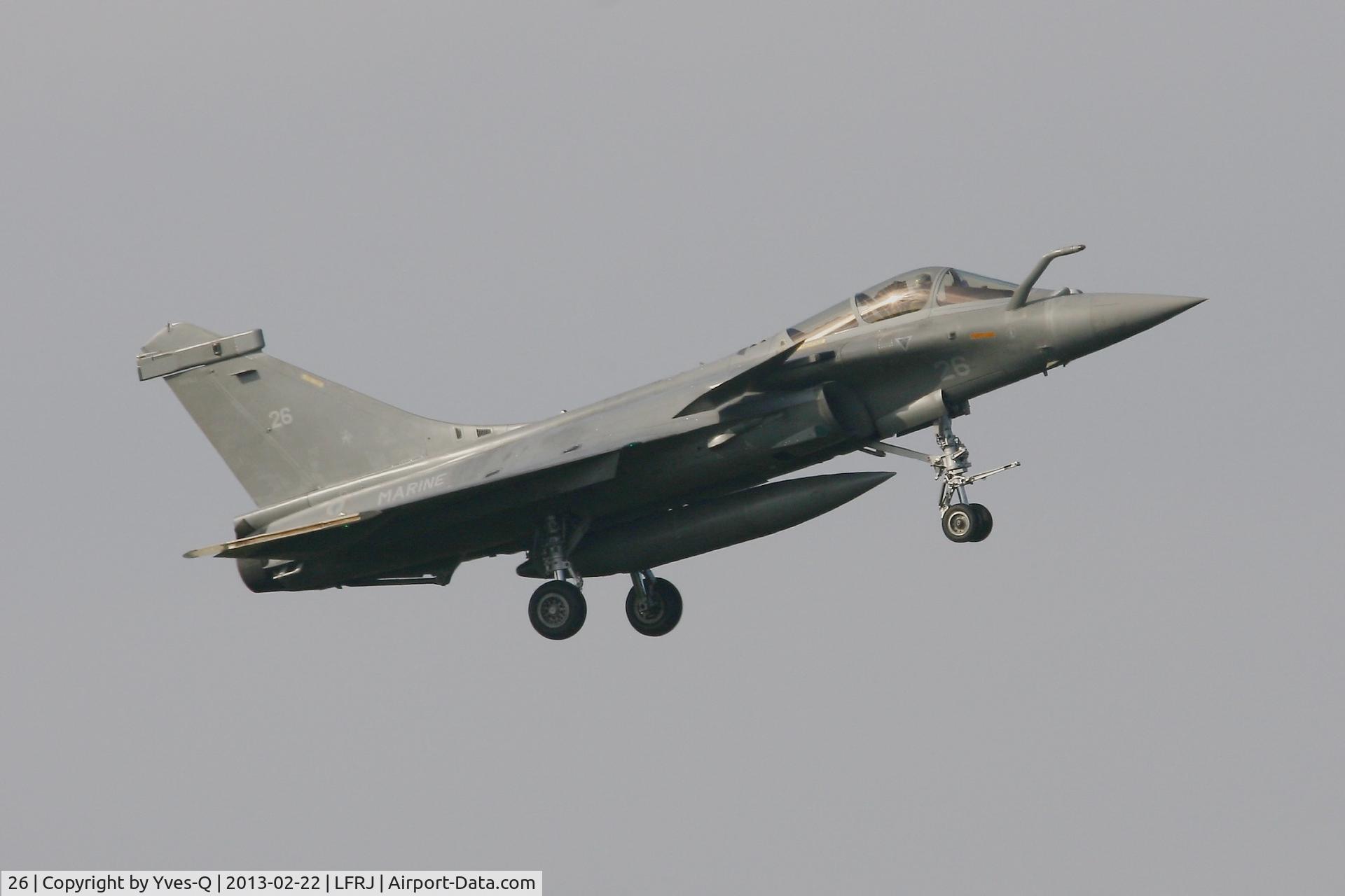 26, Dassault Rafale M C/N 26, French Naval Aviation Dassault Rafale M, Short approach Rwy 08, Landivisiau Naval Air Base (LFRJ)