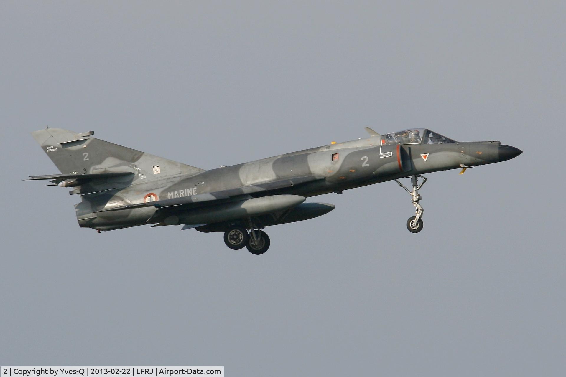 2, Dassault Super Etendard C/N 2, French Naval Aviation Dassault Super Etendard M (SEM), Short approach Rwy 08, Landivisiau Naval Air Base (LFRJ)