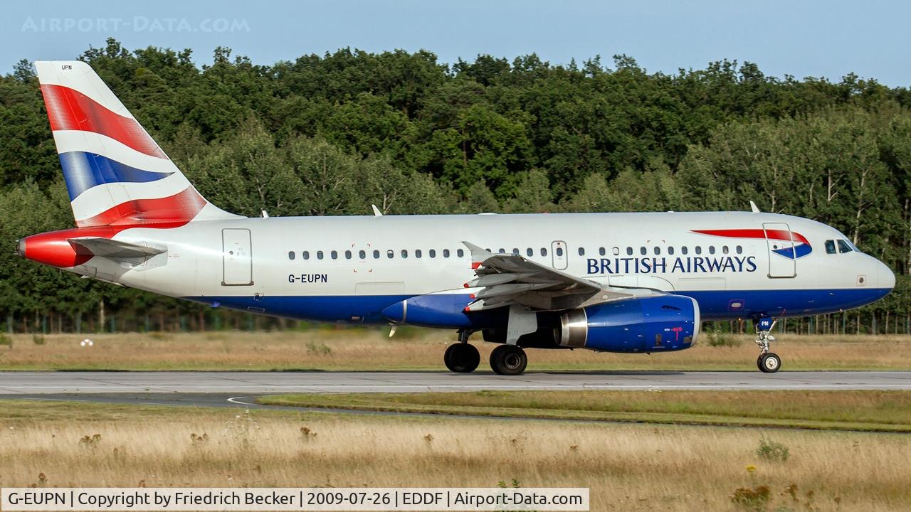 G-EUPN, 2000 Airbus A319-131 C/N 1261, departure via RW18W