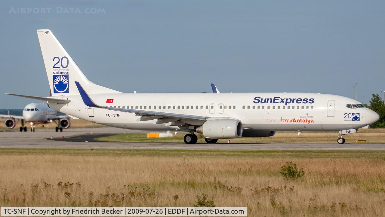 TC-SNF, 2008 Boeing 737-8HC C/N 36529, departure via RW18W