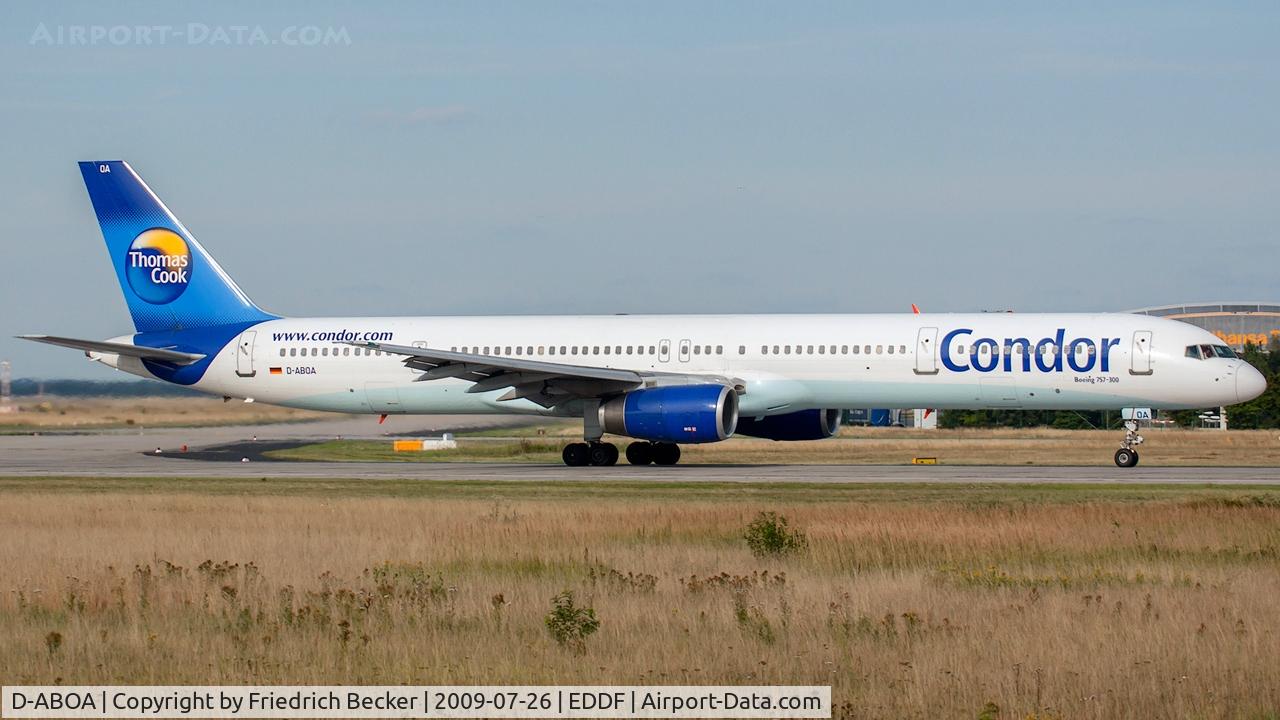 D-ABOA, 1998 Boeing 757-330 C/N 29016, departure via RW18W
