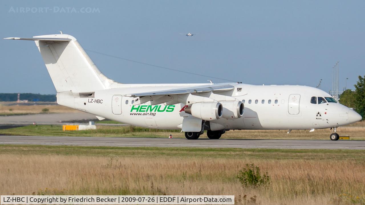 LZ-HBC, 1987 British Aerospace BAe.146-200 C/N E2093, departure via RW18W