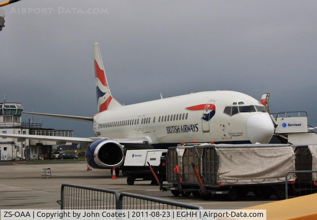 ZS-OAA, 1993 Boeing 737-4L7 C/N 26960/2483, Bad weather diversion from ATC Lasham