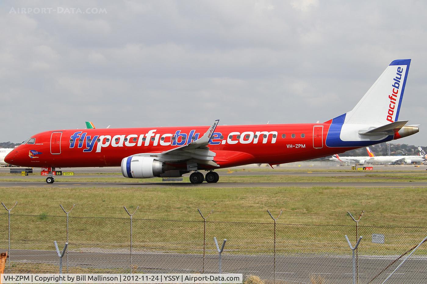 VH-ZPM, 2009 Embraer 190AR (ERJ-190-100IGW) C/N 19000262, taxiing to 34R