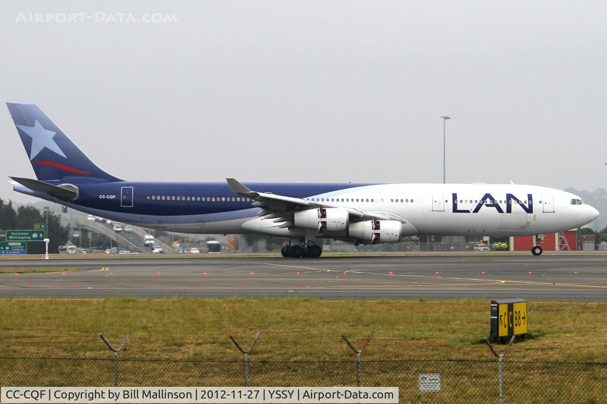 CC-CQF, 2001 Airbus A340-313X C/N 442, just down on 34L
