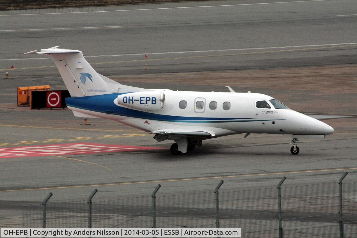 OH-EPB, 2010 Embraer EMB-500 Phenom 100 C/N 50000201, Vacating runway after landing.