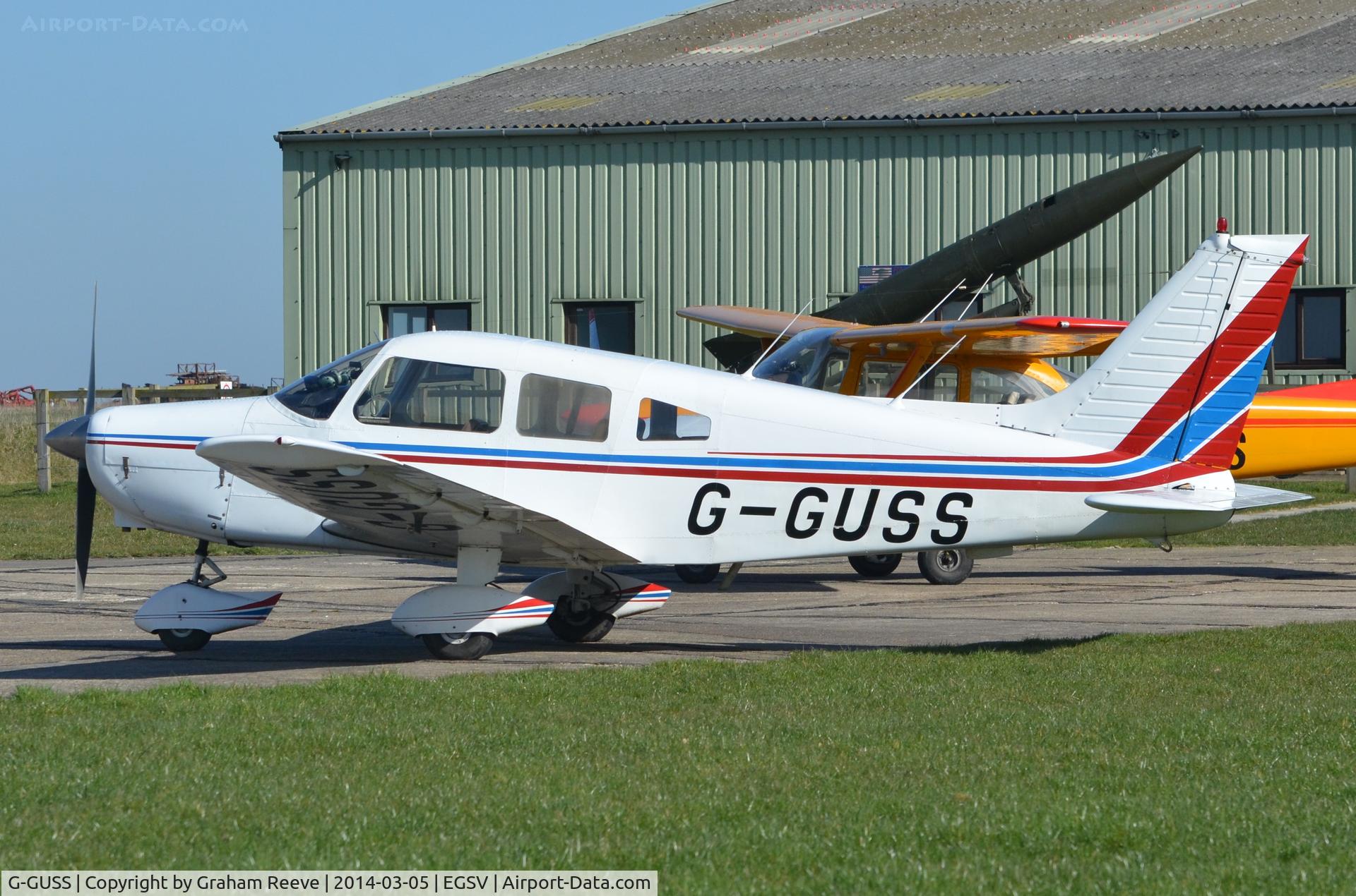 G-GUSS, 1974 Piper PA-28-151 Cherokee Warrior C/N 28-7415497, Parked at Old Buckenham.
