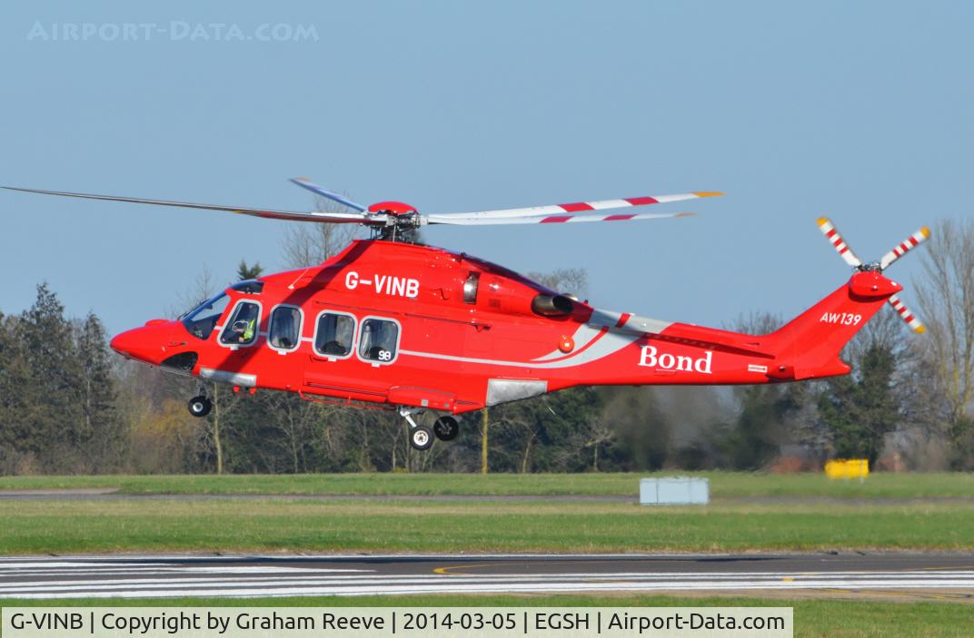 G-VINB, 2012 AgustaWestland AW-139 C/N 31398, About to depart.