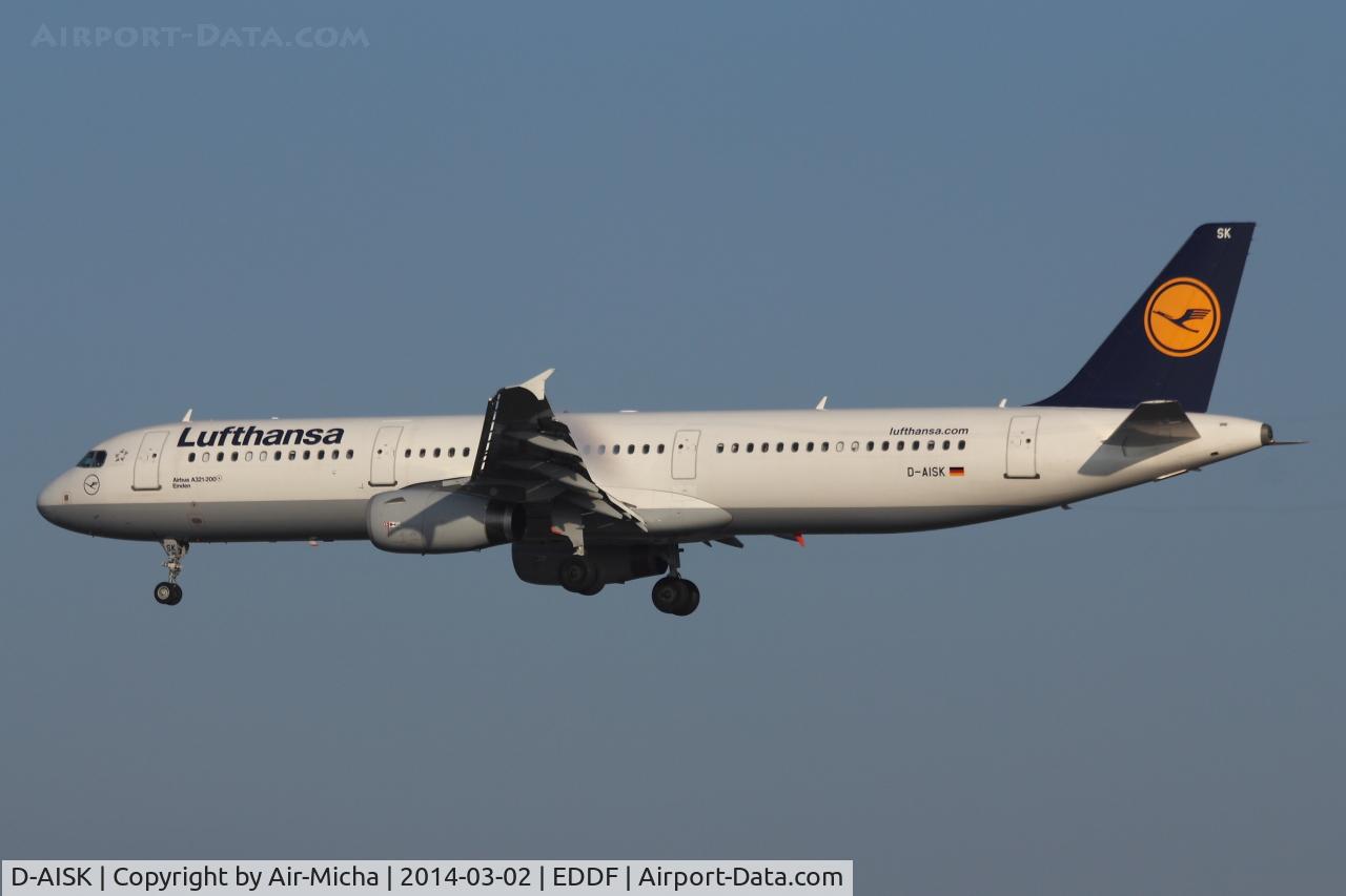 D-AISK, 2008 Airbus A321-231 C/N 3387, Lufthansa