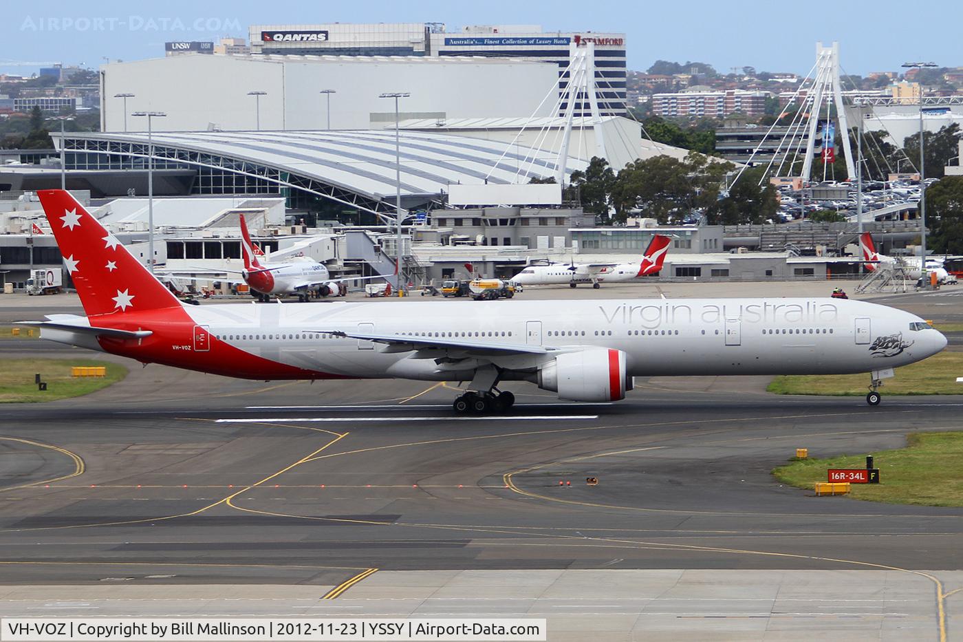 VH-VOZ, 2008 Boeing 777-3ZG/ER C/N 35302, 16R departure