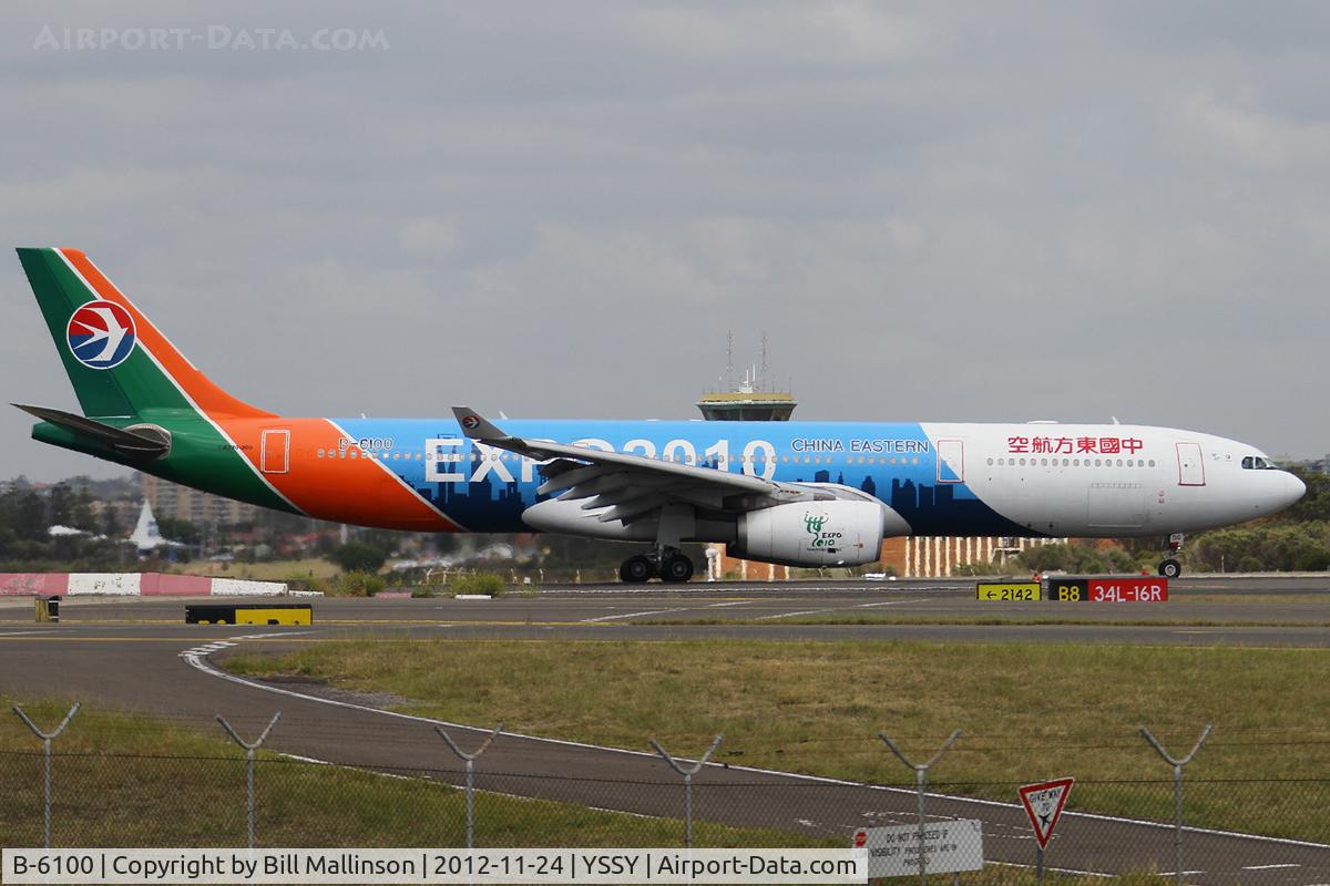 B-6100, 2008 Airbus A330-343E C/N 928, taxiing from 34L