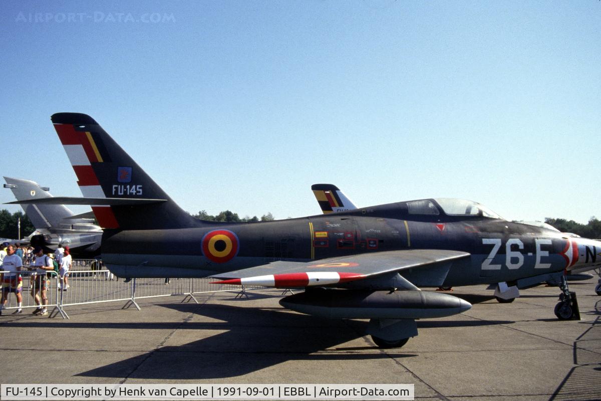 FU-145, Republic F-84F-61-RE Thunderstreak C/N Not found (53-6613), Republic F-84F Thunderstreak of the Belgian Air Force on display at Kleine Brogel Air Base, Belgium