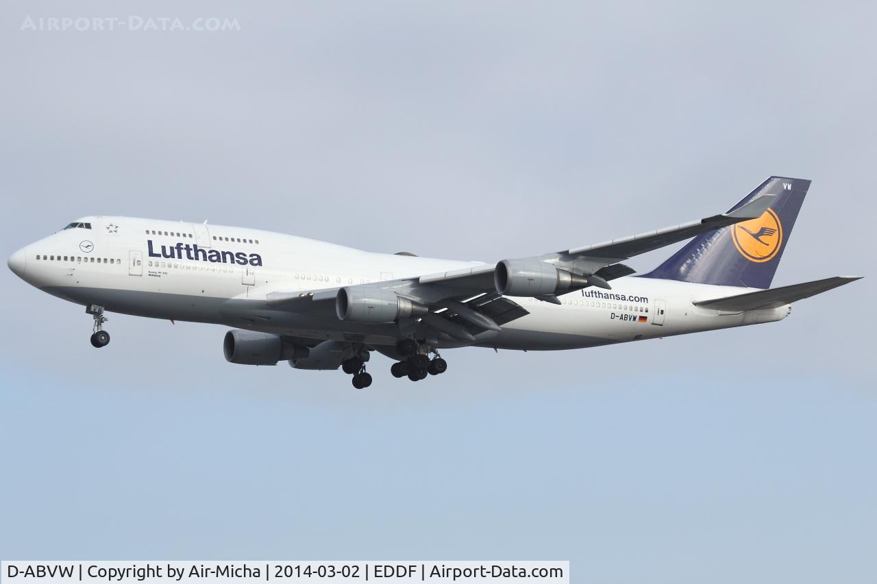 D-ABVW, 1999 Boeing 747-430 C/N 29493, Lufthansa