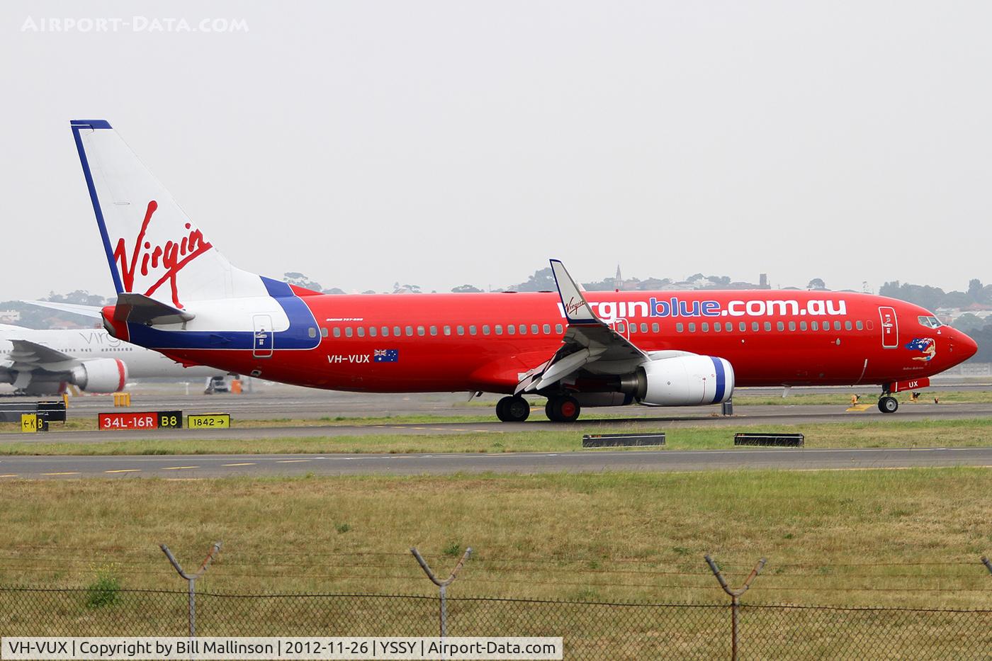VH-VUX, 2010 Boeing 737-8FE C/N 37823, taxiing from 34R
