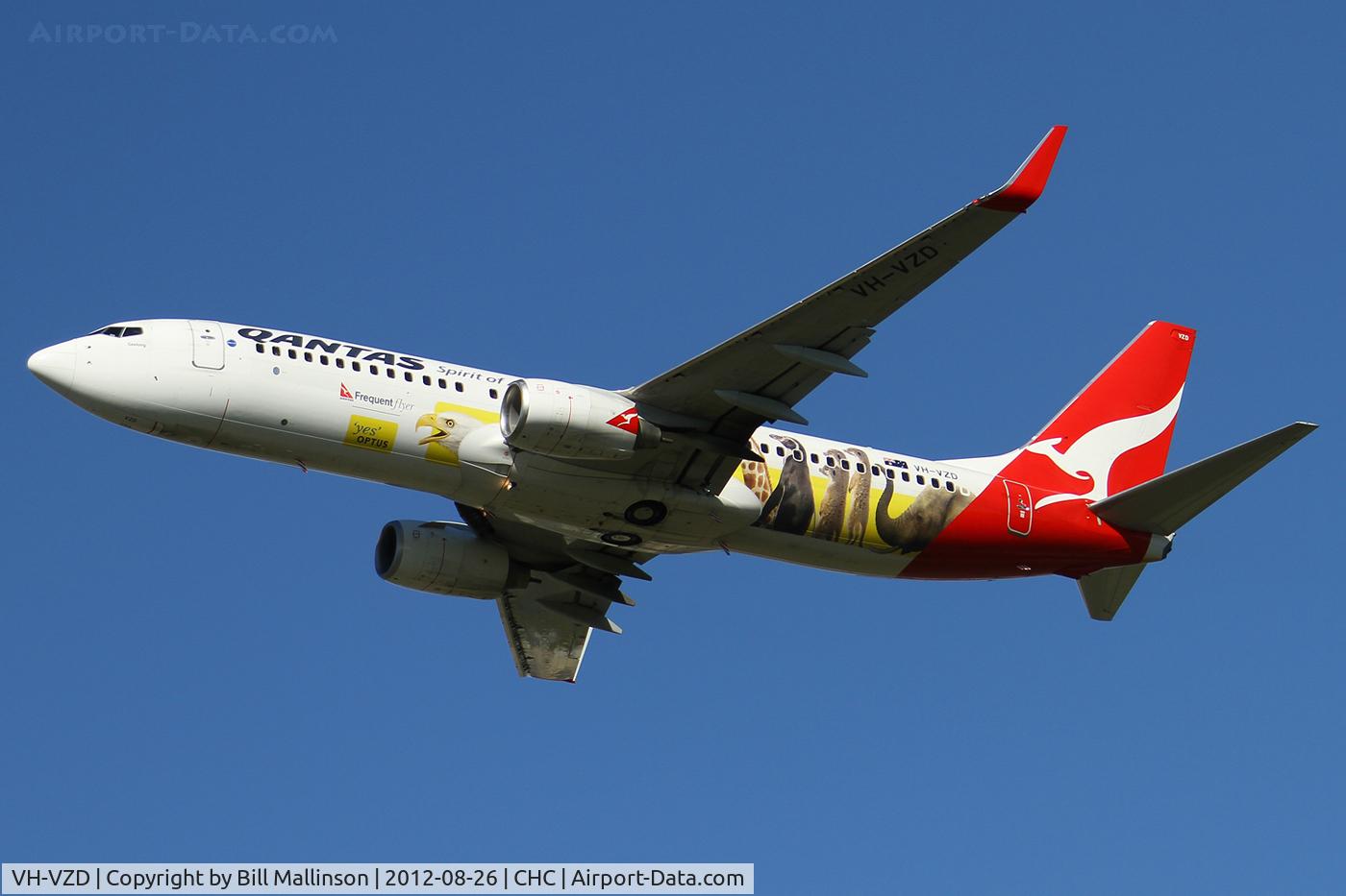 VH-VZD, 2008 Boeing 737-838 C/N 34198, away as QF46 to SYD