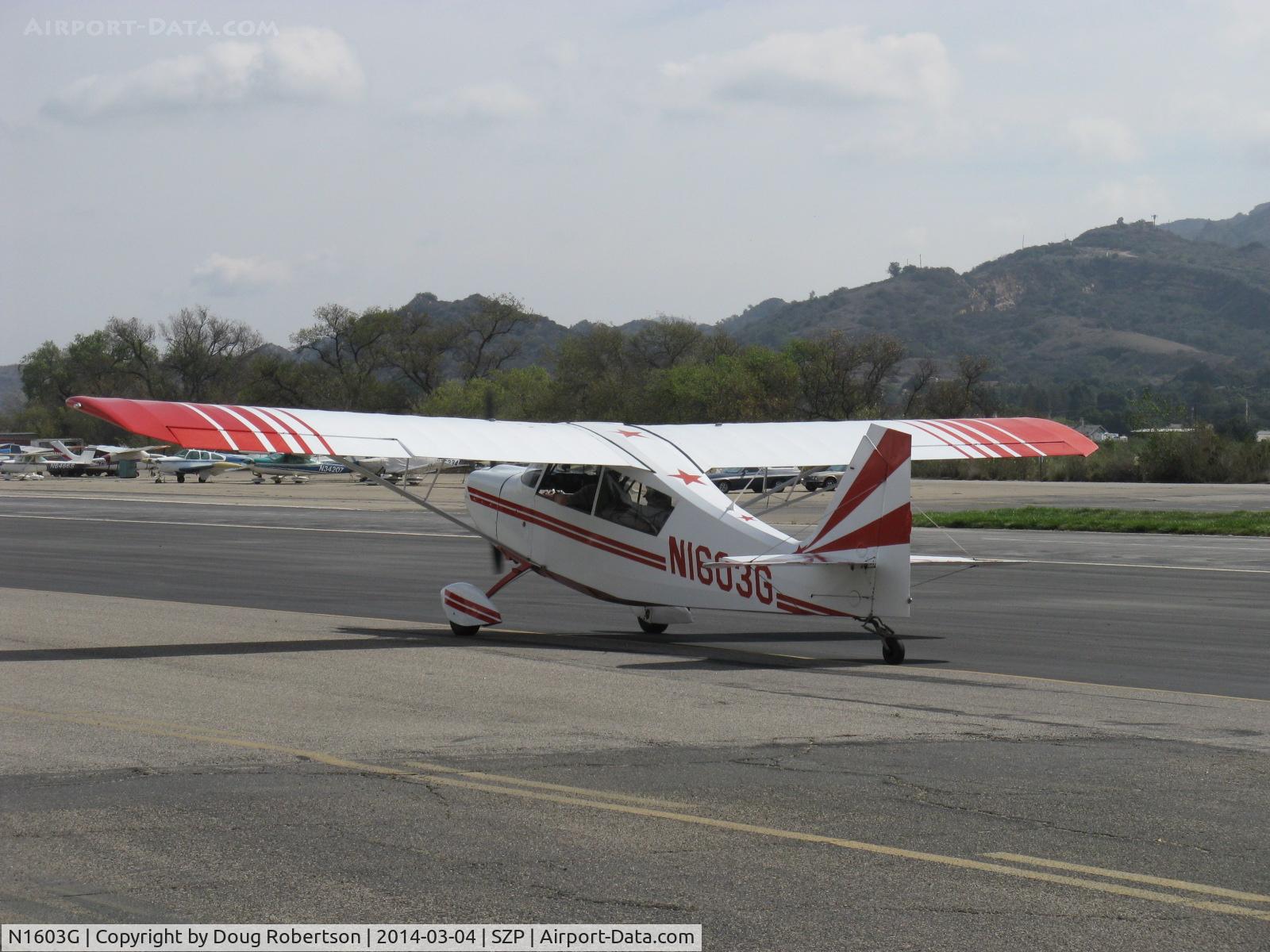 N1603G, 1968 Champion 7ECA Citabria C/N 609, 1986 Champion 7ECA CITABRIA, Lycoming O-235 115 Hp, taxi back after landing 22