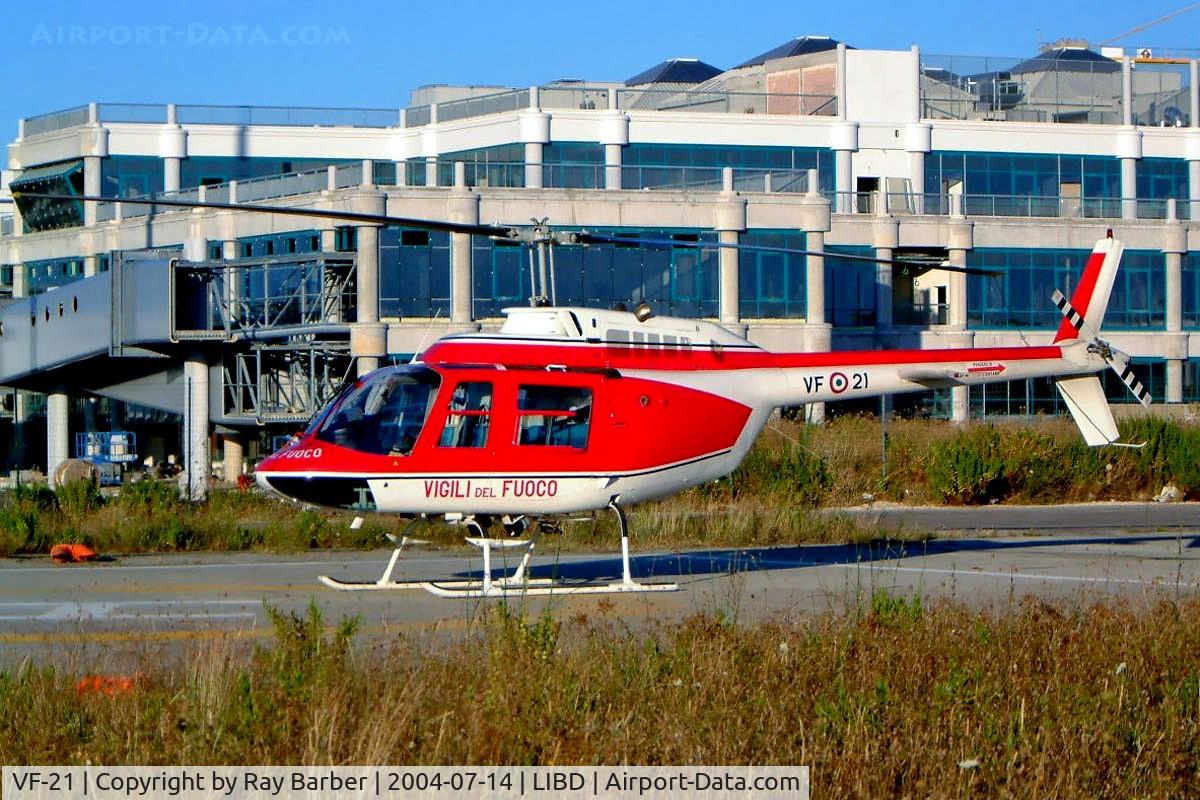 VF-21, Agusta AB-206B-3 JetRanger III C/N 8660, Agusta-Bell 206B-3 Jet Ranger III [8660] (Italian Firefighting Service) Bari-Palese Macchie~I 14/07/2004