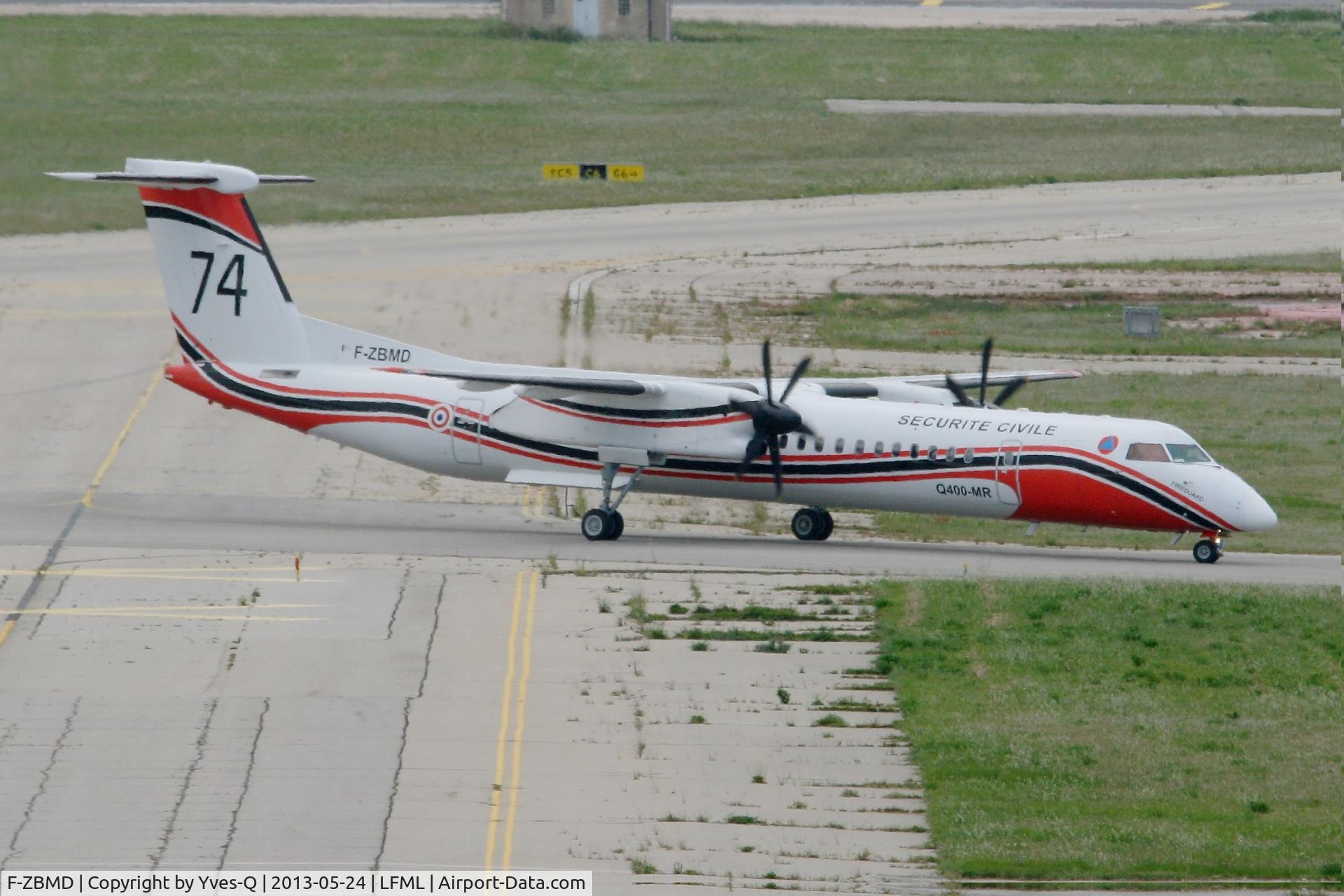 F-ZBMD, 2001 De Havilland Canada DHC-8-402Q-MR Dash 8 C/N 4043, De Havilland Canada DHC-8-402Q(MR), Taxiing after landing, Marseille-Marignane Airport (LFML-MRS)