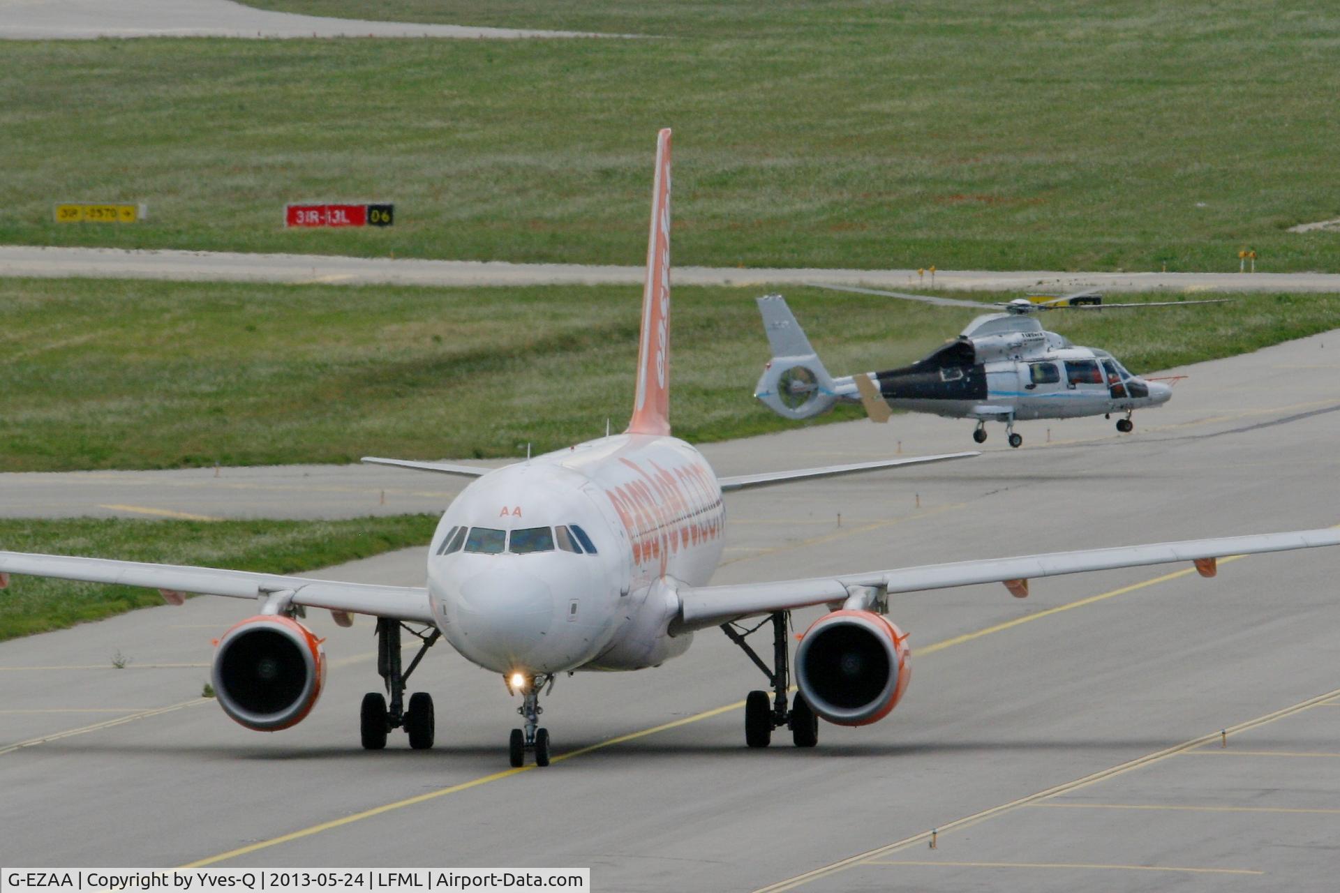 G-EZAA, 2006 Airbus A319-111 C/N 2677, Airbus A319-111, Taxiing to holding point Rwy 31R, Marseille-Marignane Airport (LFML-MRS)