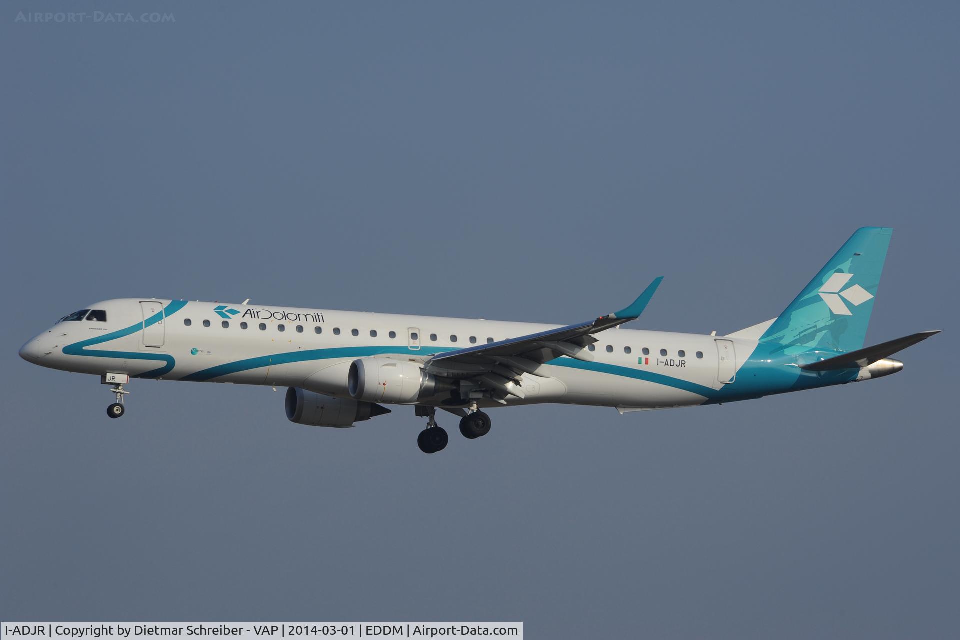 I-ADJR, 2012 Embraer 195LR (ERJ-190-200LR) C/N 19000595, Air Dolomiti Embraer 195