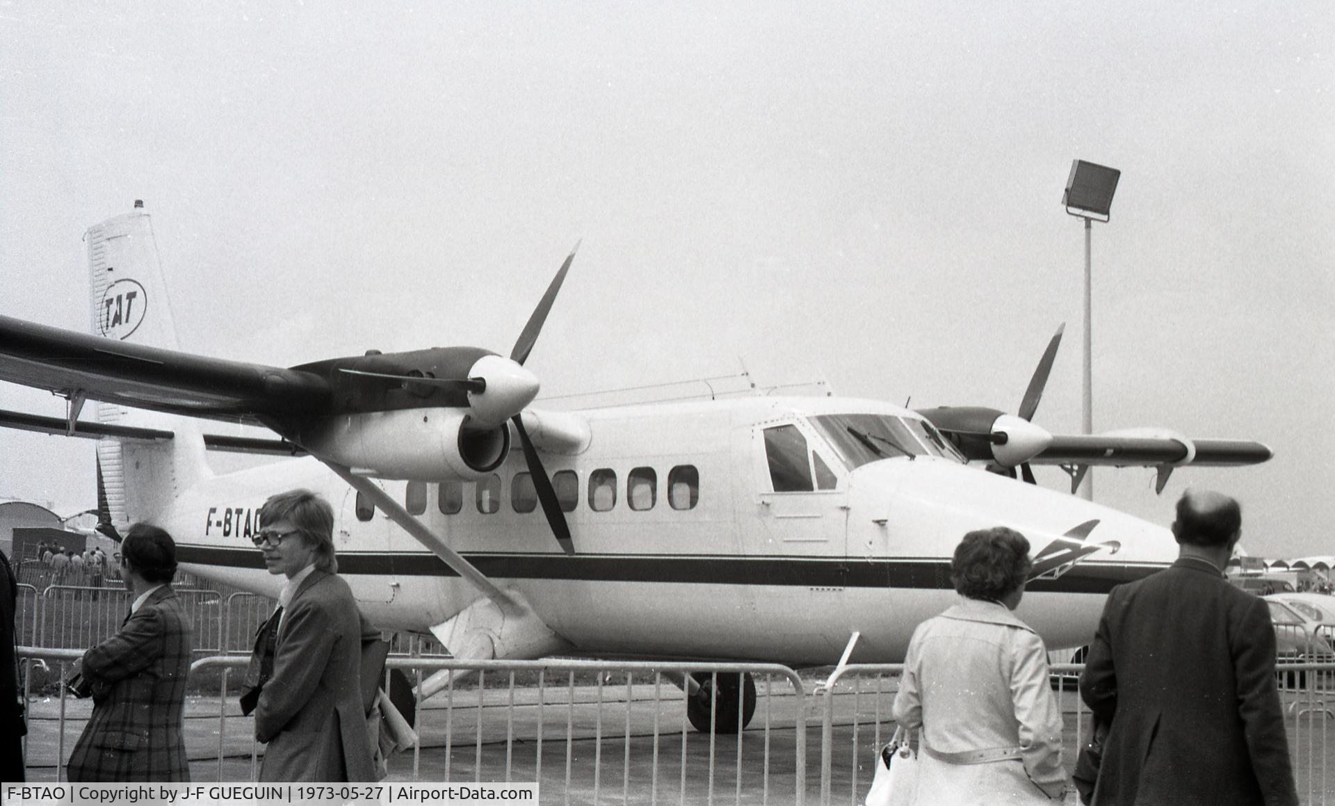 F-BTAO, 1969 De Havilland Canada DHC-6-200 Twin Otter C/N 207, At Paris-Le Bourget Airshow 1973.