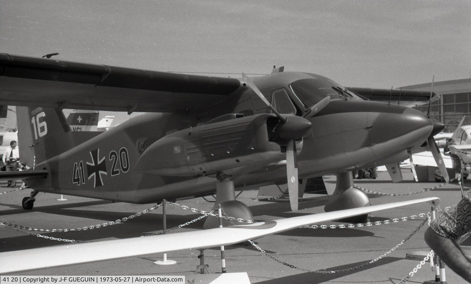 41 20, Dornier Do-28D-2 Skyservant C/N 4050, On display at 1973 Paris-Le Bourget Airshow.