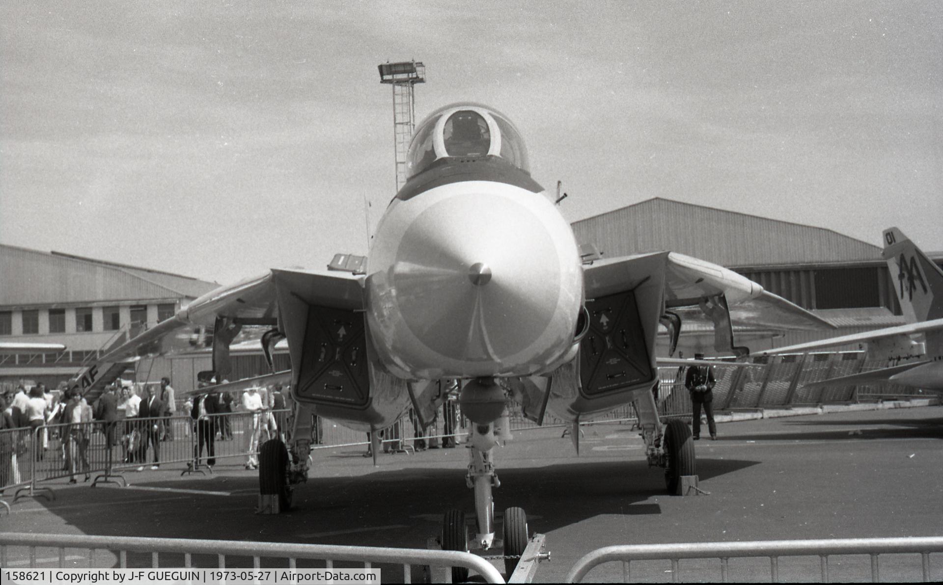 158621, Grumman F-14A Tomcat C/N 22, On display at 1973 Paris-Le Bourget Airshow (coded NJ-401, squadron VF-124, US Navy), soc 1995-03-07.
