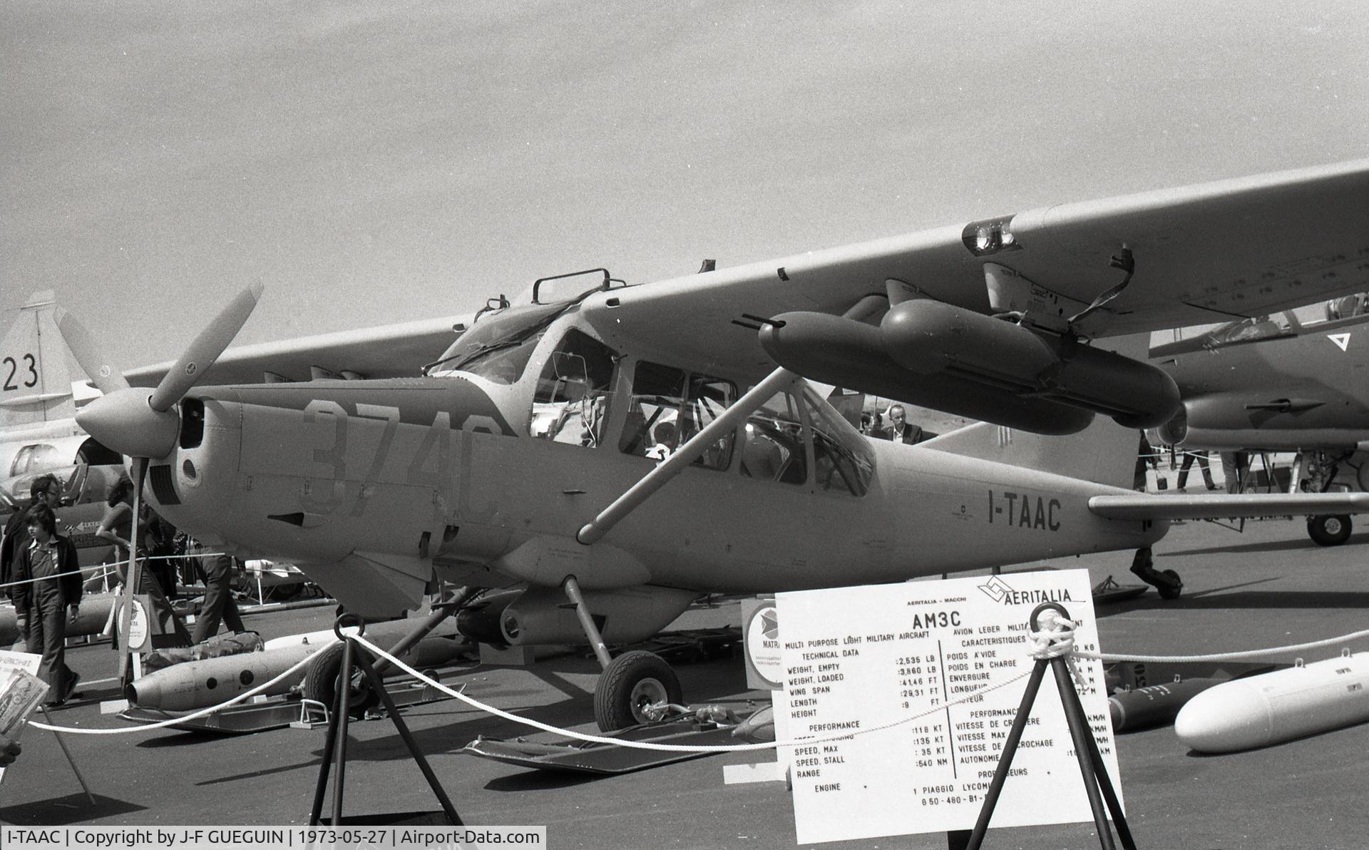 I-TAAC, Aermacchi AM-3C Bosbok C/N 2003, On display at 1973 Paris-Le Bourget Airshow.