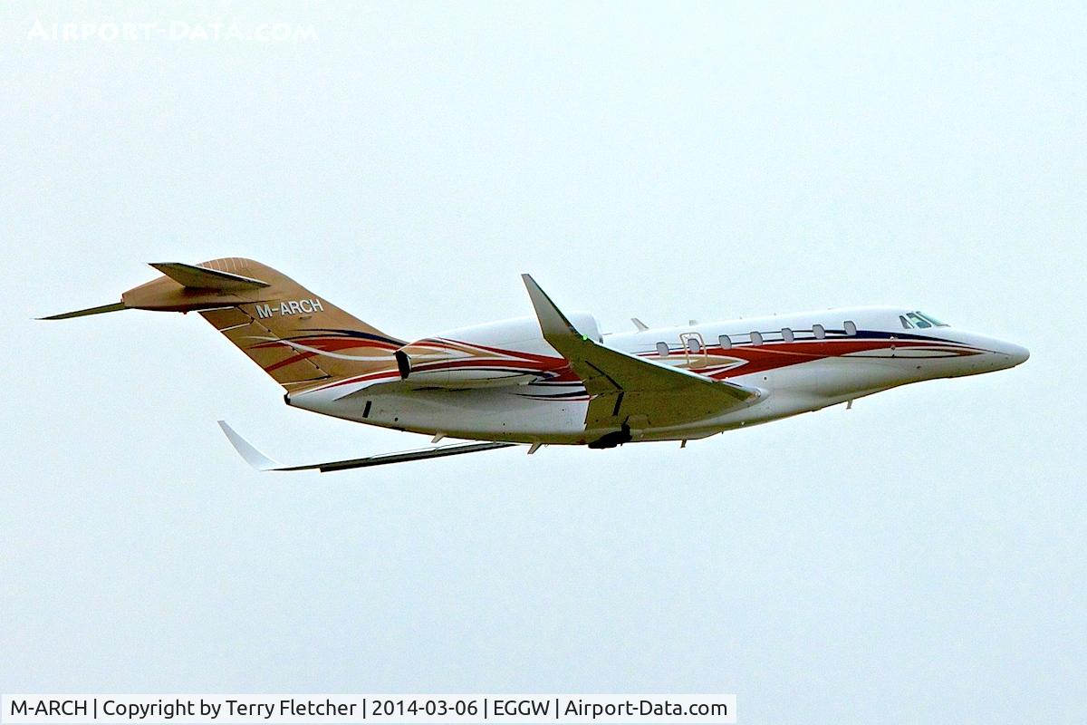 M-ARCH, 1996 Cessna 750 Citation X Citation X C/N 750-0254, 1996 Cessna 750, c/n: 750-0254 departs Luton